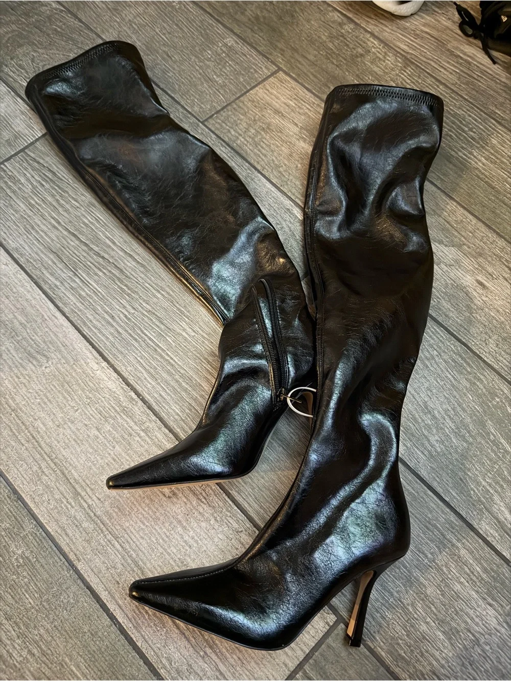 New Steve Madden Lorinda Faux Leather Over The Knee Boots